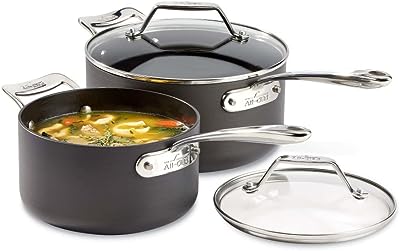 All-Clad Essentials Hard Anodized Nonstick 4 Piece Sauce Pan Set Review