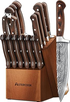 Astercook 15 Piece Damascus Knife Set Review